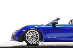 Spark 118 Porsche 718 Boxster Spyder RS (982) in San Marino Blue Dealer Edition