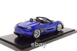 Spark 118 Porsche 718 Boxster Spyder RS (982) in San Marino Blue Dealer Edition