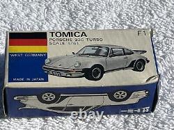 TOMICA 161 Porsche 930 TURBO GREEN NO. F1 Diecast Car TOMY Made in Japan Vintage