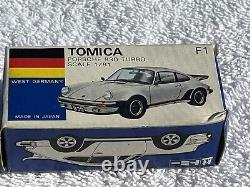 TOMICA 161 Porsche 930 TURBO GREEN NO. F1 Diecast Car TOMY Made in Japan Vintage