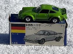 TOMICA 161 Porsche 930 TURBO GREEN NO. F1 Diecast Car TOMY Made in Japan Vintage