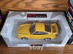 UT Models 1997 Porsche 911 Carrera GT2 993 118 Diecast Yellow GT Cup Car 27832