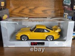 UT Models 1997 Porsche 911 Carrera GT2 993 118 Diecast Yellow GT Cup Car 27832