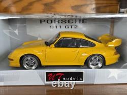 UT Models 1997 Porsche 911 Carrera GT2 993 118 Diecast Yellow GT Cup Car 27832