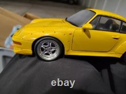 UT Porsche 911 Turbo S 993 1/18 Scale Diecast Model Yellow Used Loose