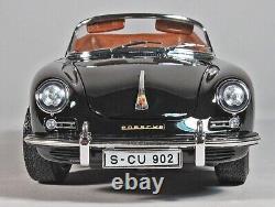 Vintage Bburago 1961 Black Porsche 356B Cabriolet 118 Die Cast (Italy) In Box