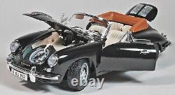 Vintage Bburago 1961 Black Porsche 356B Cabriolet 118 Die Cast (Italy) In Box